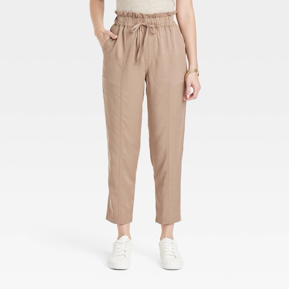 a new day Pants - NWT A New Day Women's High-Rise Tapered Ankle Pull-On Joggers Brown - Size Small